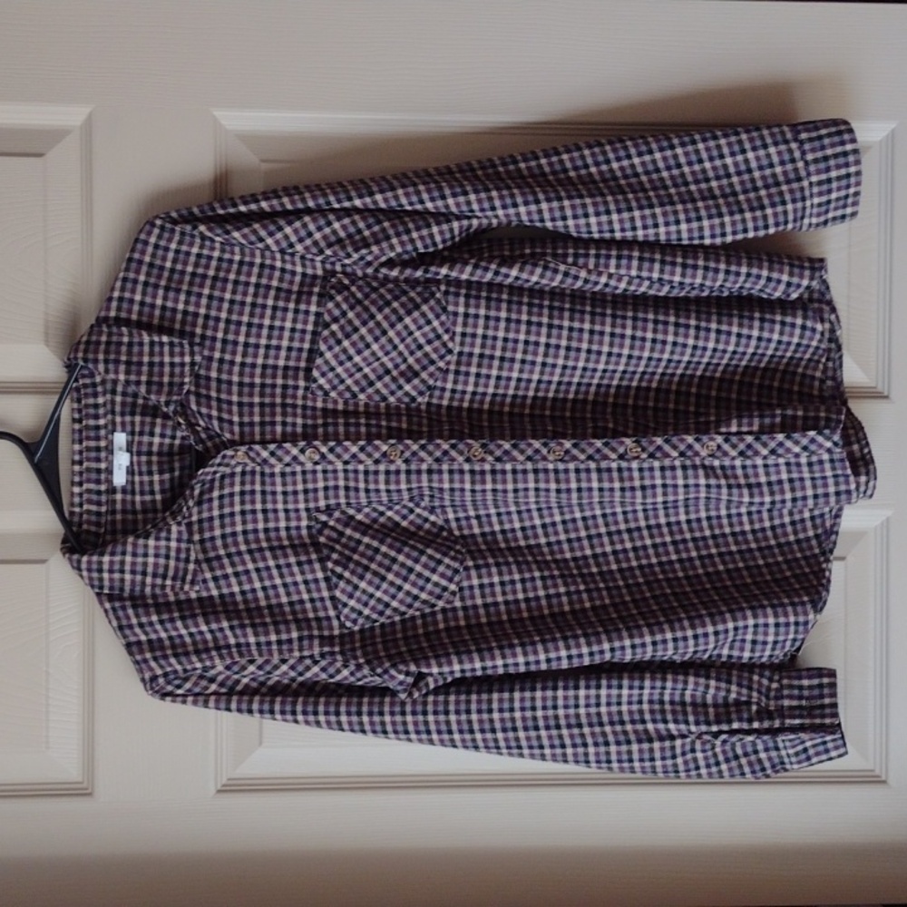 Maurices Plaid Button Up Lightweight Flannel Shirt